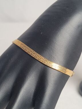 Dyadema Gold Vermeil 925 Sterling Silver Greek Key Reversible Bracelet 7.5"